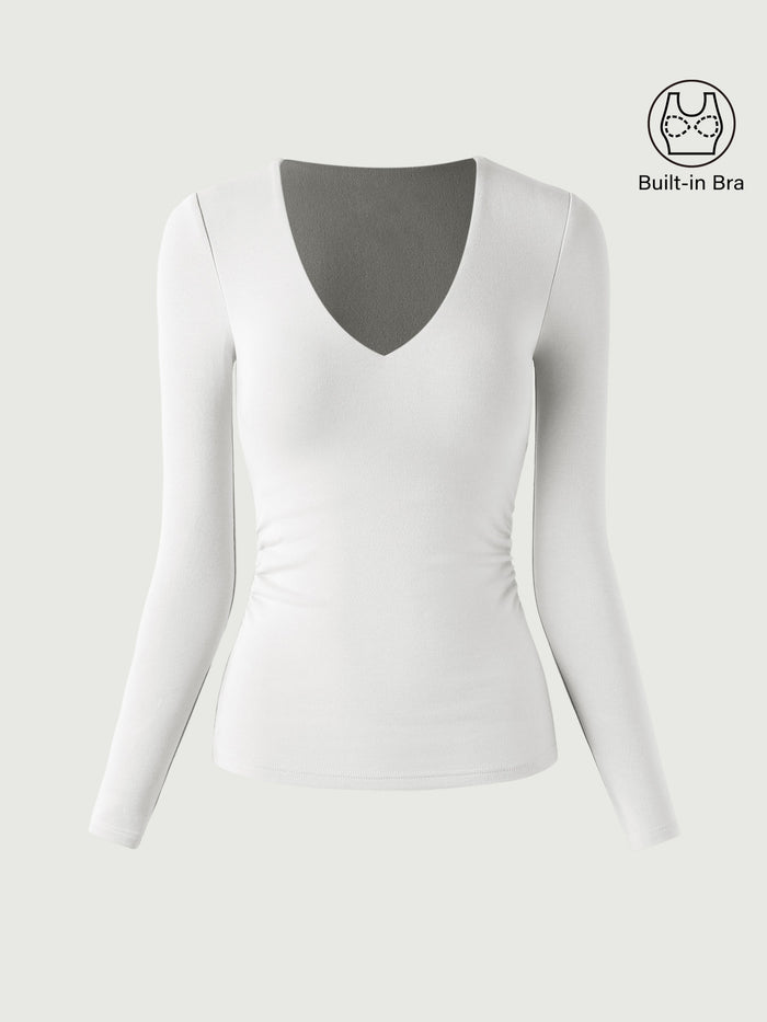 V-Neck Ruched Sides Bra Top