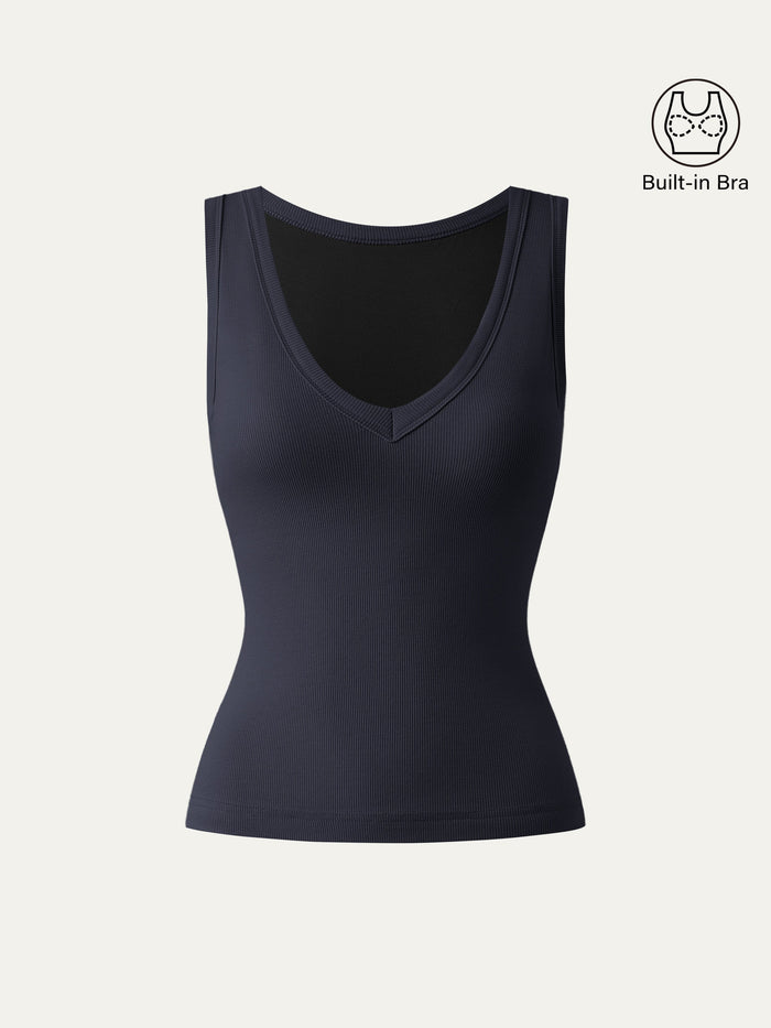 Stretchy V-neck Cotton New Airy Bra Tank