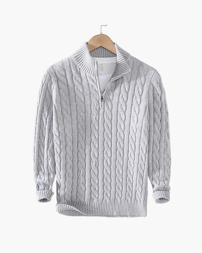 TAEBAEK Zipped Cable Sweater
