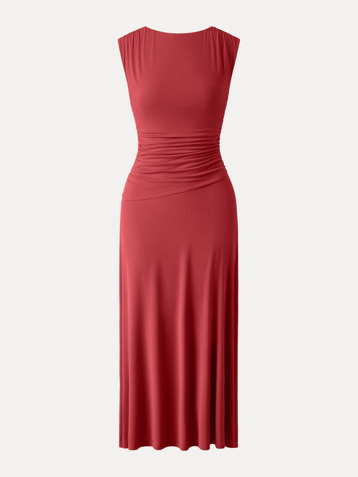 Breezy Cooling Side Ruched Maxi Dress