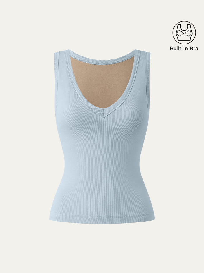 Stretchy V-neck Cotton New Airy Bra Tank