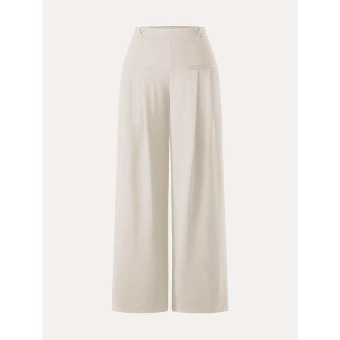 Mid Rise Wide Leg Trouser with Pockets Drapey Bamboo Ponte
