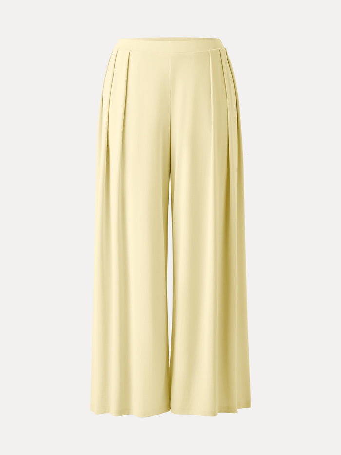 Sandwashed Mid Rise Pleated Wide Leg Palazzo Pant with Pockets