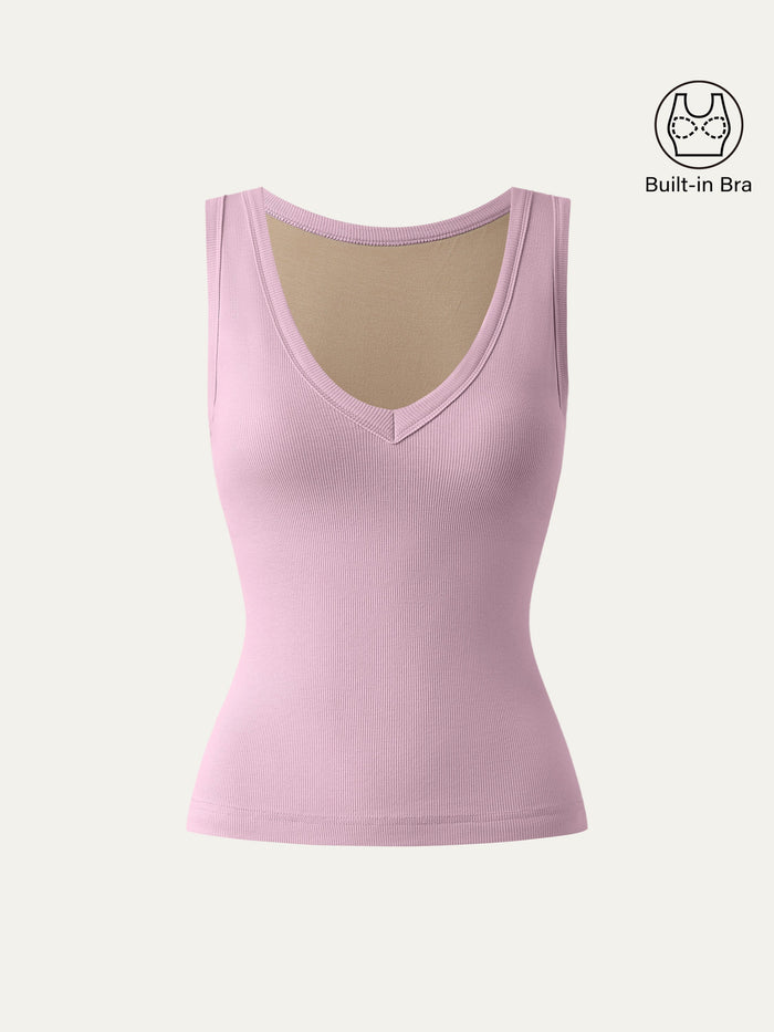 Stretchy V-neck Cotton New Airy Bra Tank
