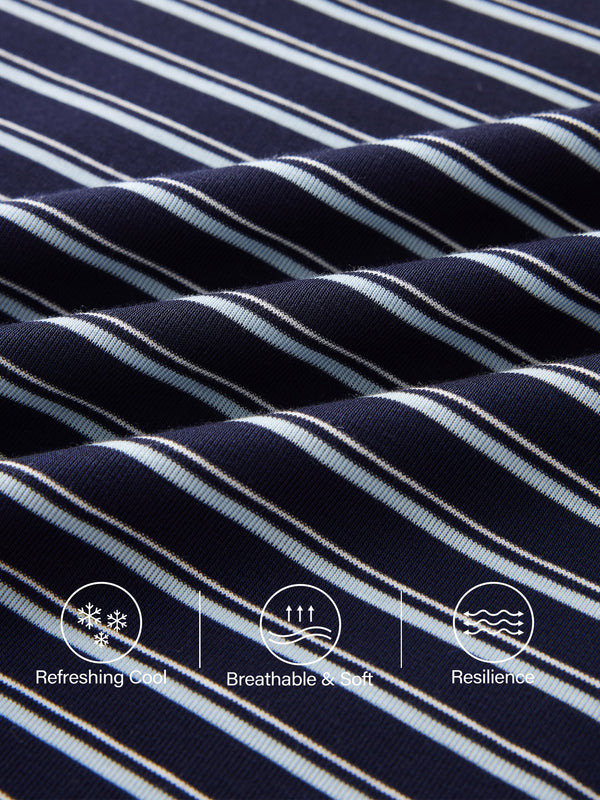 2Pcs Set Striped Spaghetti Bra Top & Low Rise Striped Midi Skirt
