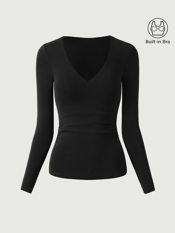 V-Neck Ruched Sides Bra Top