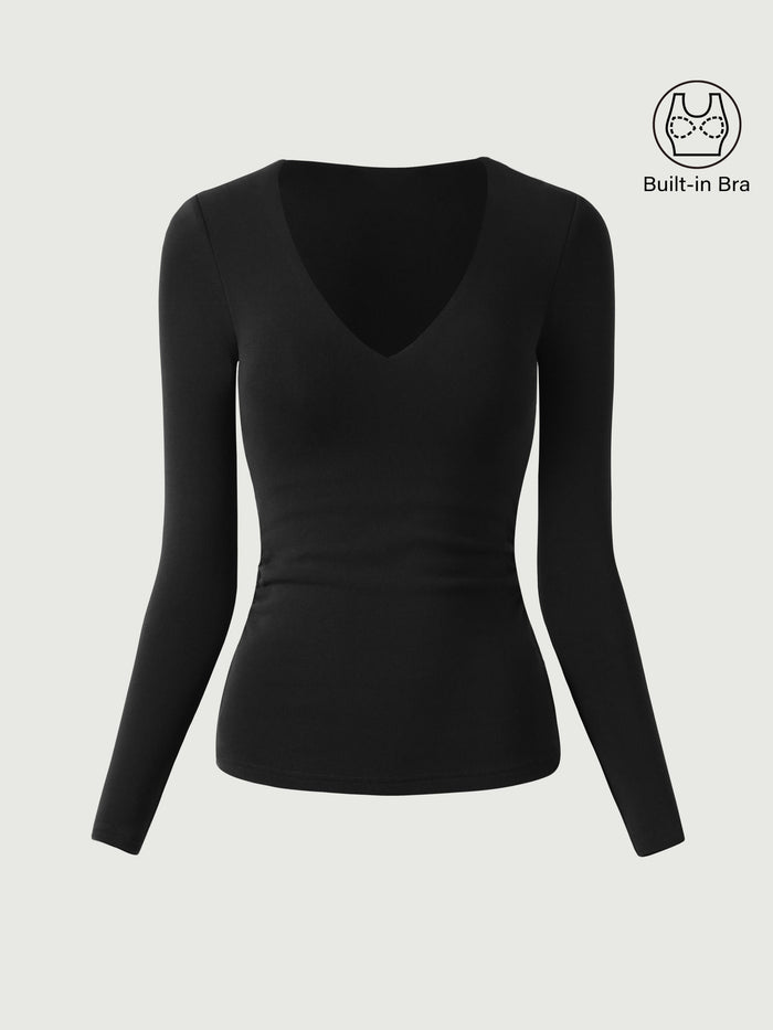 V-Neck Ruched Sides Bra Top