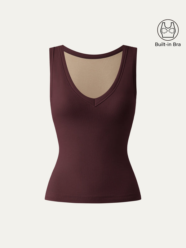 V-neck Cotton New Airy Bra Tank
