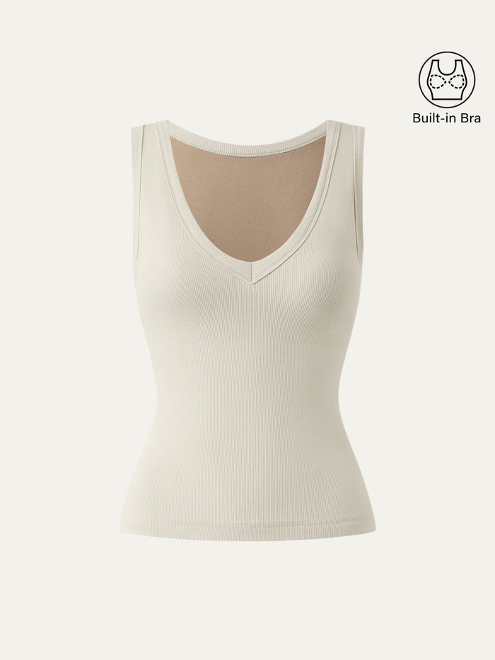 Stretchy V-neck Cotton New Airy Bra Tank