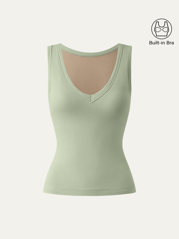 V-neck Cotton New Airy Bra Tank