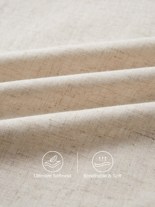 European Linen Smocked Waist Skirt with Pockets