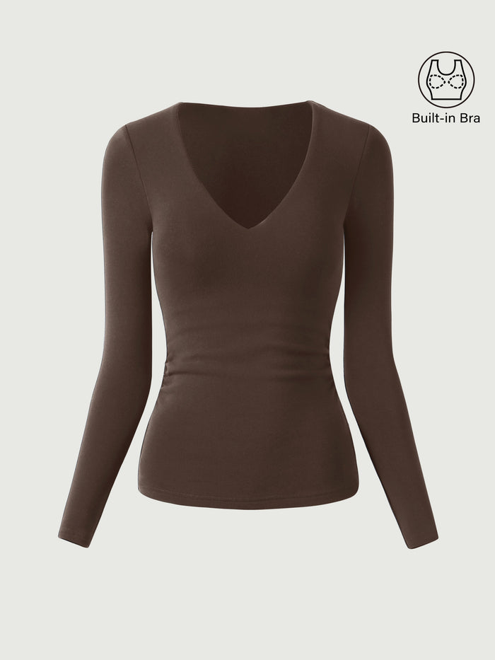 V-Neck Ruched Sides Bra Top