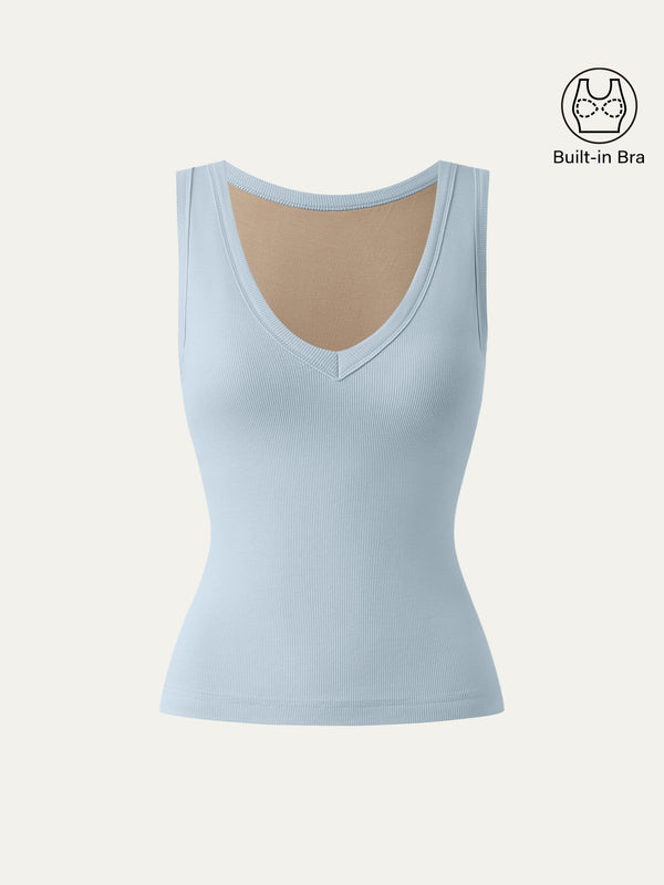 V-neck Cotton New Airy Bra Tank