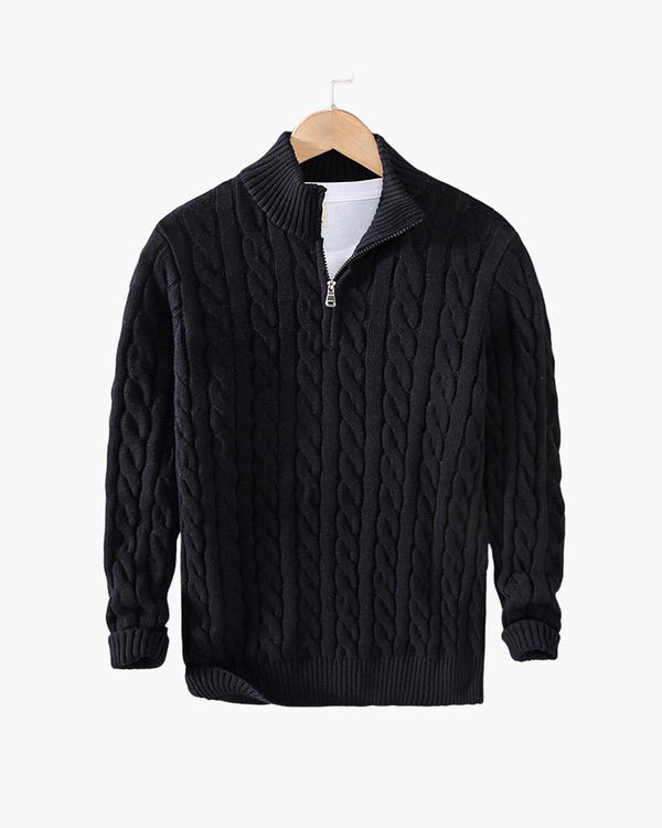 TAEBAEK Zipped Cable Sweater