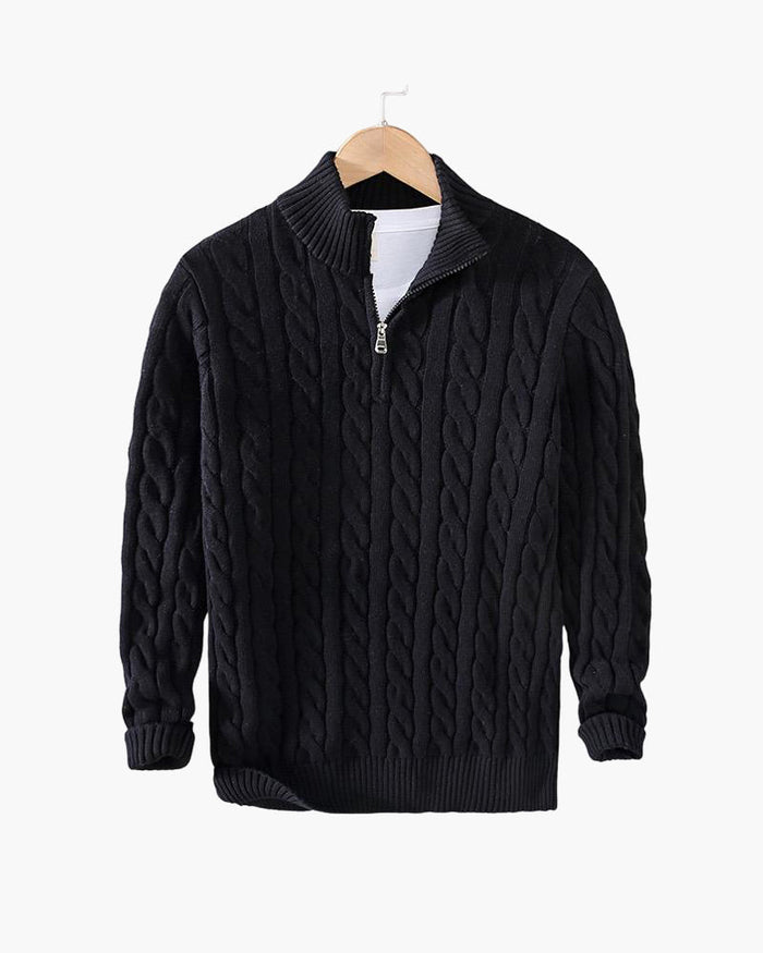TAEBAEK Zipped Cable Sweater
