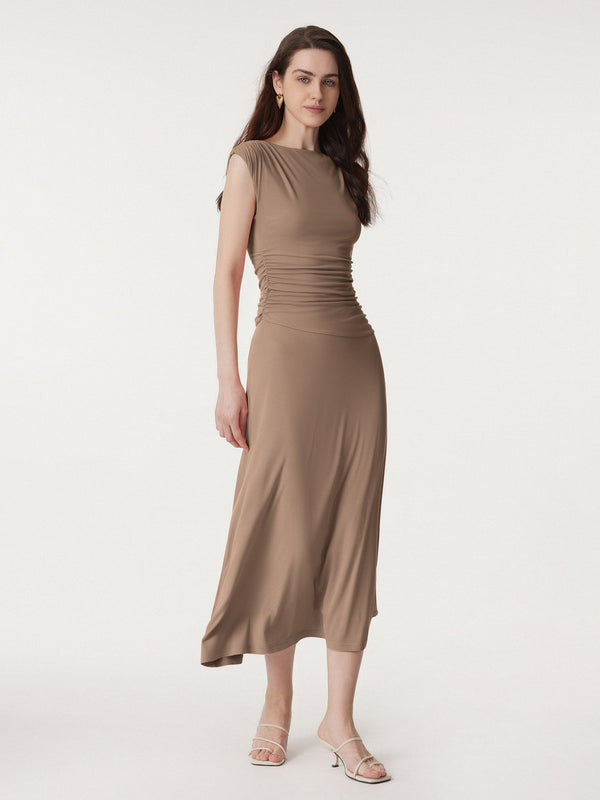 Breezy Cooling Side Ruched Maxi Dress