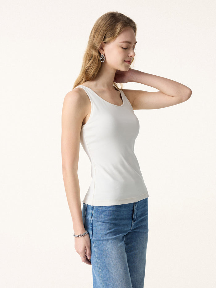 Cotton Lyocell U-Neck Bra Tank